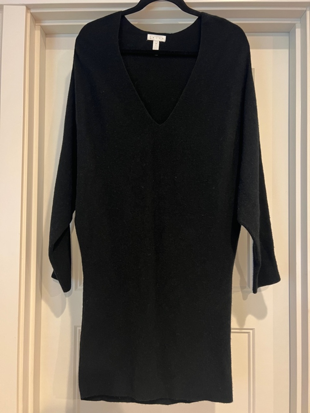 Leith Black V-Neck Sweater Dress
